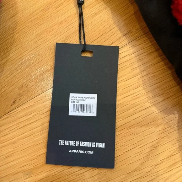 APPARIS Red Sherpa Mittens with Black Accents - Picture 3 of 7